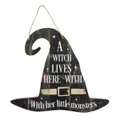 A Witch Lives Here Hanging MDF