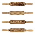 Engraved Rolling Pin - Mixed Designs (Set of 4)