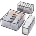 Underwear Storage Drawer Organiser Set - 3 Pack (Grey)