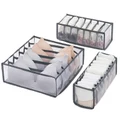 Underwear Storage Drawer Organiser Set - 3 Pack (Grey)