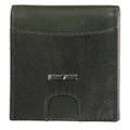 Urban Forest: Eddy Slim Leather Wallet - Decker Green/Light Grey