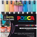 Uni Posca Marker 0.7mm Soft Colours PC-1MR (8 Piece Set)