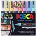 Uni Posca Marker 1.8-2.5mm Soft Colours PC-5M (8 Piece Set)