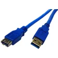 DYNAMIX USB3.0 Type-A Male To Female Extension Cable - Blue (5m)