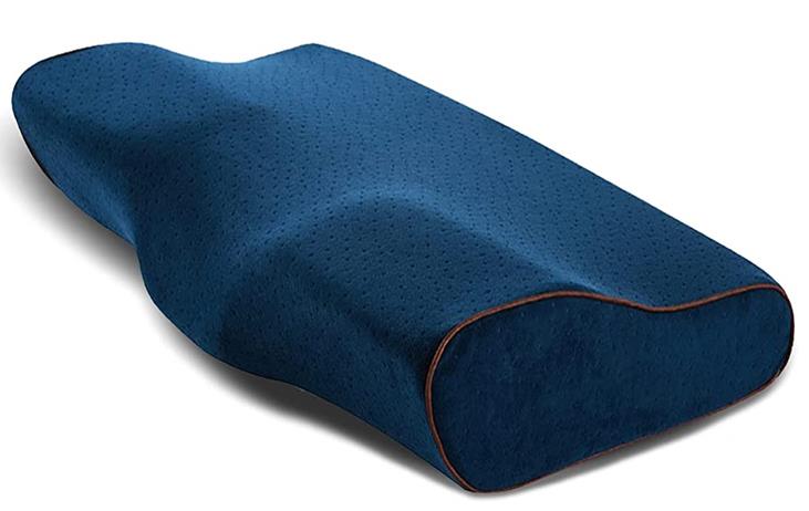 Contoured Memory Foam Pillow - Large (Navy Blue)