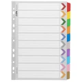 Icon Cardboard Dividers with Reinforced Tabs 10 Tab Coloured