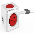 allocacoc PowerCube Extended USB 1.5m - 4 Outlets, 2 USB