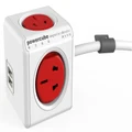 allocacoc PowerCube Extended USB 3m - 4 Outlets, 2 USB