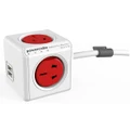allocacoc PowerCube Extended USB 3m - 4 Outlets, 2 USB