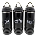 Tea/Sugar/Coffee Canisters - Black (3 Set) - D.Line
