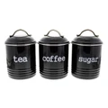 D.Line: Tea/Sugar/Coffee Canisters - Black (3 Set)