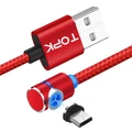 L-Type Elbow Magnetic Data Cable - UBS Type-C/ Lightning/ Micro-USB (Red)