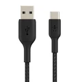 BOOST-UP-CHARGE USB-A to USB-C™ Braided Cable, 0.15m Black
