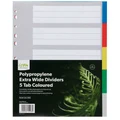 Icon PP Dividers Extra Wide 5 Tab Coloured