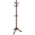 Vasagle Customizable Solid Wood Coat Tree with 10 Hooks - Dark Walnut