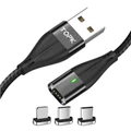 2M TOPK 3-in-1 USB Magnetic Cable - Black