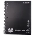 Spirax P596 Polypropylene 5 Subject Notebook A4 - Black
