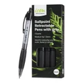 Icon: Ballpoint Retractable Grip Pens - Medium Black (Pack 10)