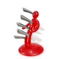 Figure Knife Holder with Knives - Red