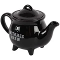 Witches Brew Ceramic Black Teapot