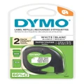 Dymo LetraTag Plastic Labels (Black Text on White Paper) Pack of 2