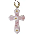 Lavida: Cross/beads - Pink Daisy