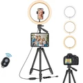 Selfie Ring 25cm Light & Extendable Tripod Stand