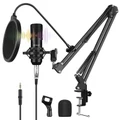 PULUZ Condenser Microphone Studio Broadcast Professional Singing Microphone Kits - Black
