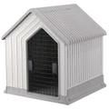 Zoomies Pet House With Iron Gate - White Grey