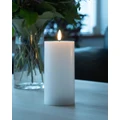 Stellar Haus: White Pillar Indoor LED Candle with Timer - 15cm x 7.5cm