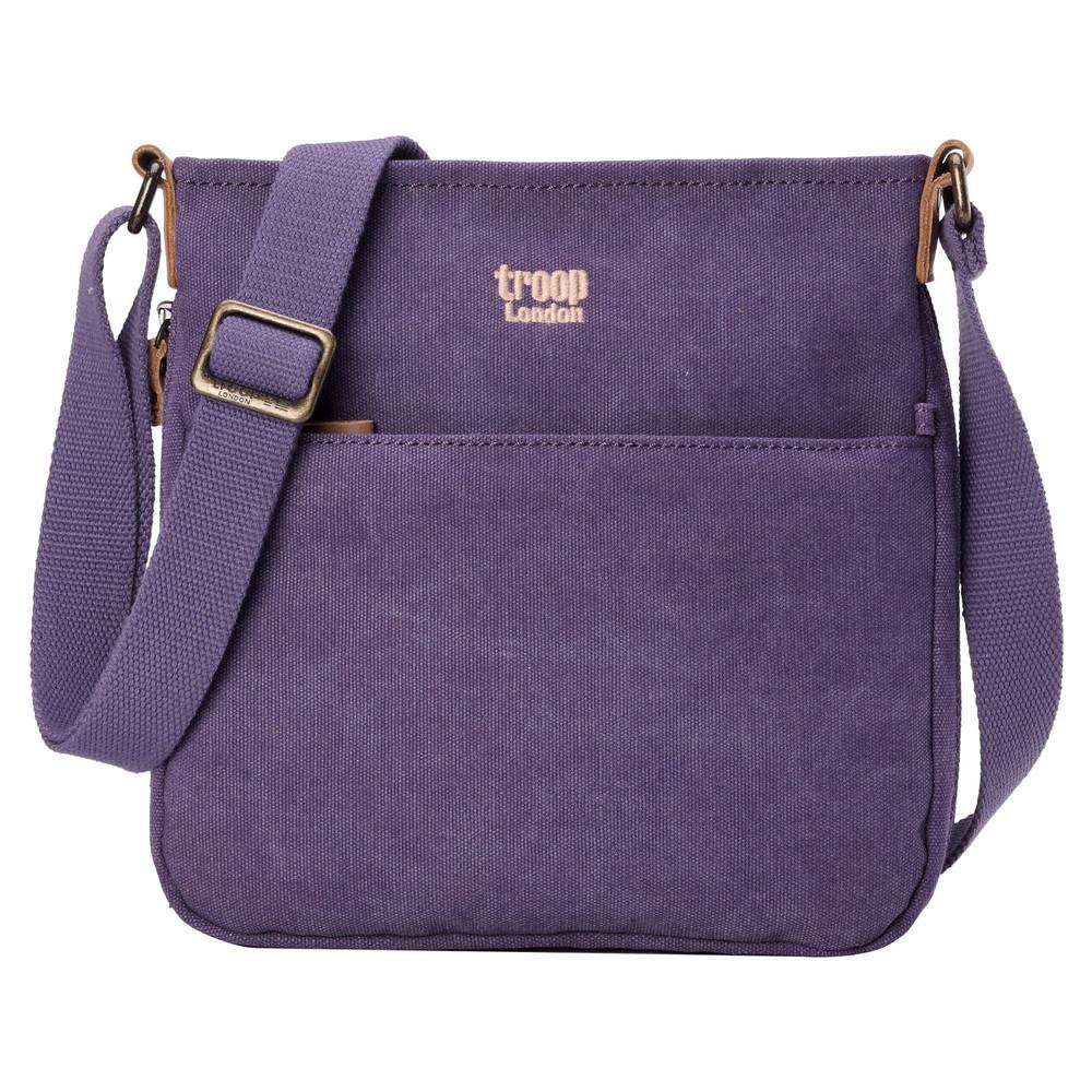 Troop London: Classic Small Zip Top Shoulder Bag - Purple