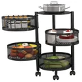 360 Degree 4 Tier Removable Rotating Kitchen Storage Rack