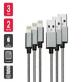 3 Pack Apple MFI Certified Braided Lightning to USB Cable (2m)
