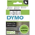Dymo: D1 Label Tape - Black on Clear (6mm x 7M)