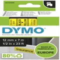 Dymo: D1 Label Tape - Black on Yellow (12mm x 7M)