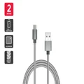 USB Braided USB-C to USB-A Cable IF Certified (Silver) (2m)