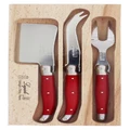 Andre Verdier Laguioles Debutant Cheese Knife Set of 3 (Red)