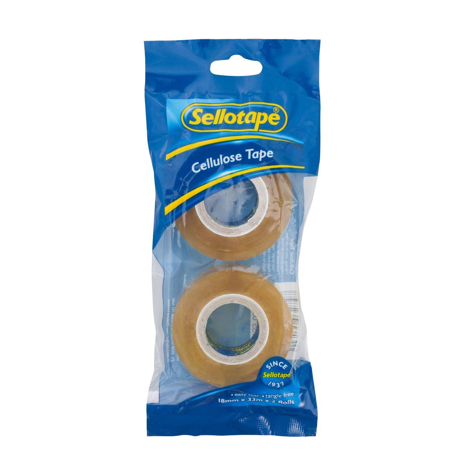 Sellotape: Cellulose Tape 2 Pack (18mmx33m)