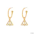 Short Story: Harry Potter - Deathly Hallows Diamante Hoop Earrings (Gold)