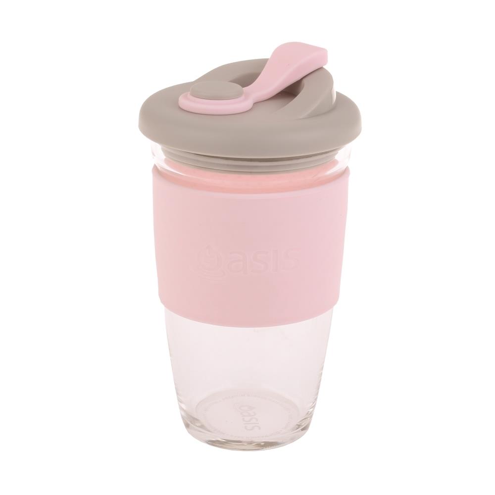 Oasis: Glass Coffee Cup - Pink (454ml) - D.Line
