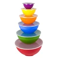 COOKOZZY Nested Polypropylene Mixing Bowl Food Storage Set with Lids - Pack of 6