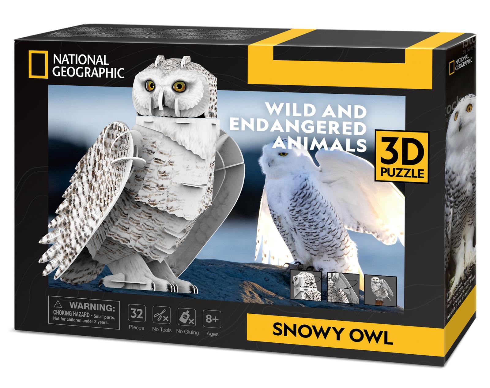Cubic Fun: 3D National Geographic - Snowy Owl Board Game