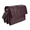 Urban Forest: Monroe Soft Leather Hand Bag w/flap - Florence Garnet