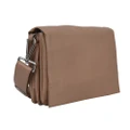 Urban Forest: Louise Soft Leather Hand Bag w/flap - Florence Almond