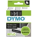 Dymo: D1 Label Tape - White on Black (12mm x 7M)