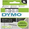 Dymo: D1 Label Tape - Black on Clear (12mm x 7M)