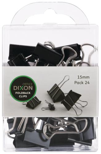 Dixon Foldback Clips 15mm Pack 24