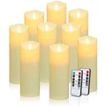 Flameless Remote Controlled Electronic Candle Set of 9 - Ivory