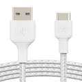 BOOST-UP-CHARGE USB-A to USB-C™ Braided Cable, 1m White