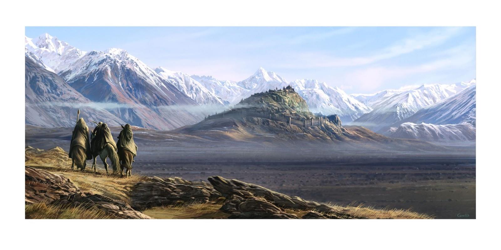 Lord of the Rings 23" Art Print: Sunrise upon Edoras - by Weta